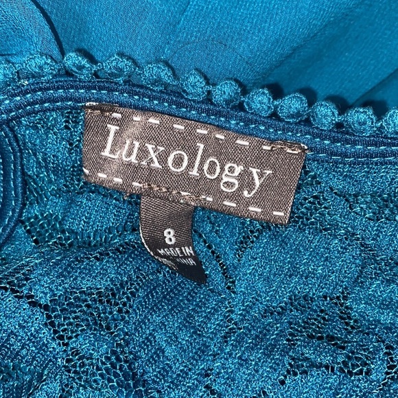 Luxology teal lace dress size 8 - Picture 5 of 8